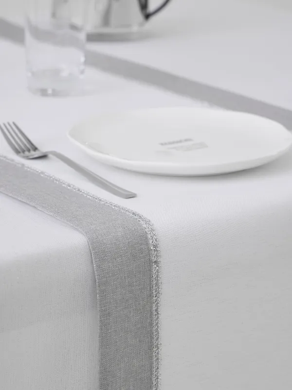 Table path, 40x160 cm, polyester, white-gray, Milky way, image-4