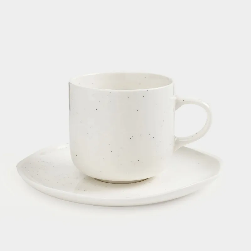 Tea pair, 1 person, 2 items, 220 ml, porcelain N, milk, Dots, Boho