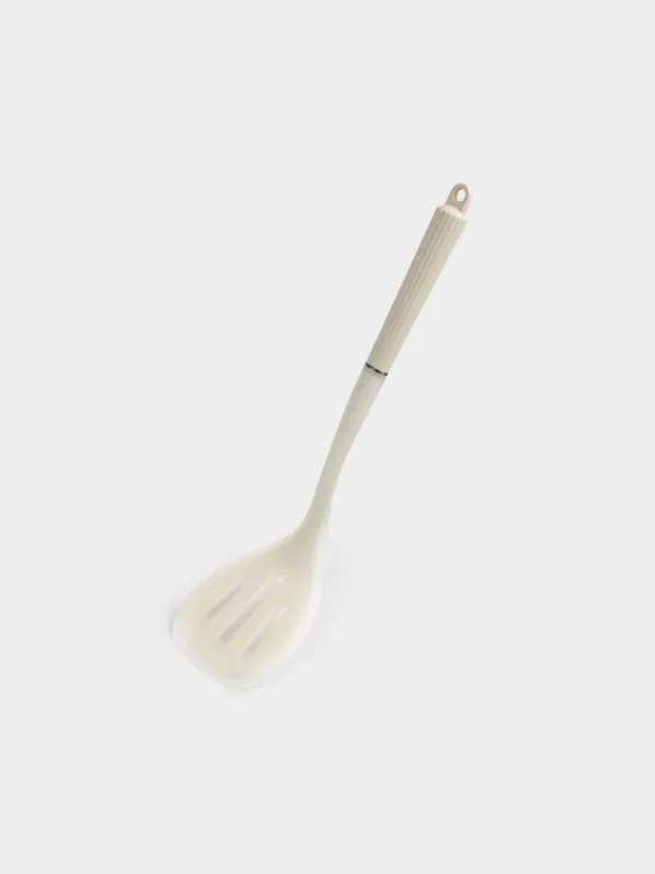 Spatula, 35 cm, with slots, silicone/nylon, milky, Milk kitchen, image-2