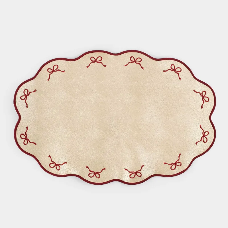 Placemat, 30x45 cm, double-sided, PVC / polyester, curly, silver/gold, Rock