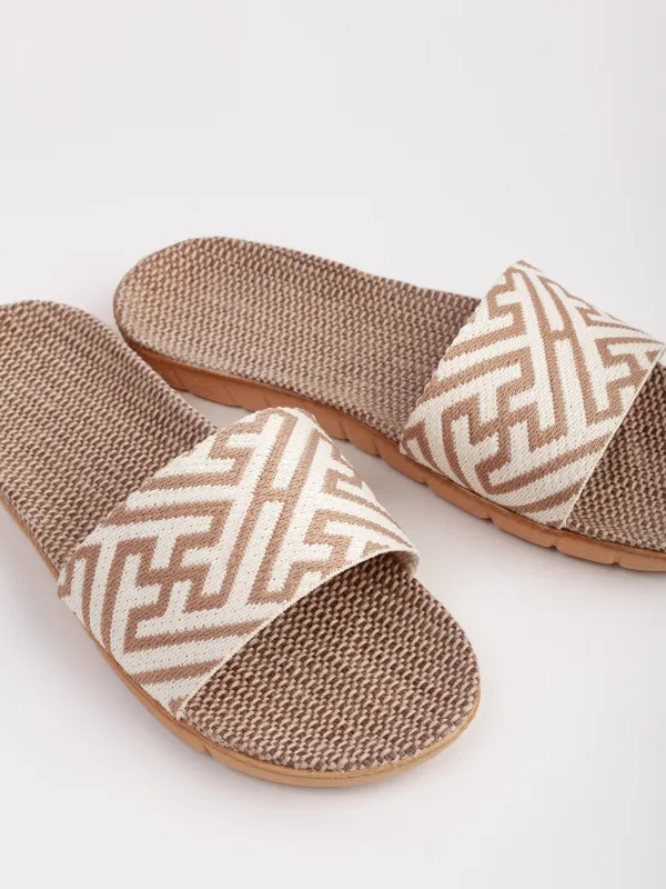 Women's sandals, size 35-36, polyester / EVA, beige-milk, Geometry, Walk, image-2