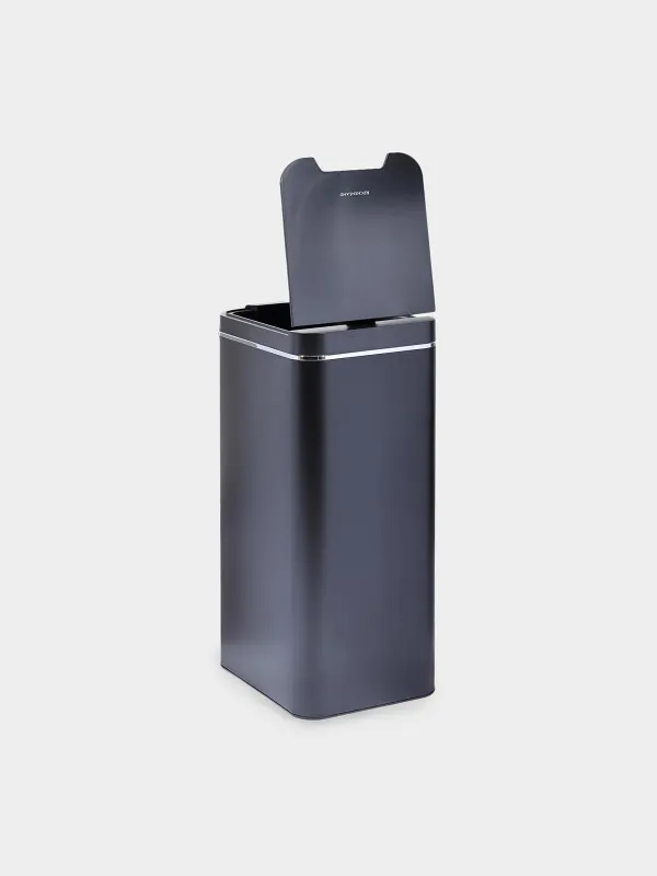 Trash can, 50 L, Sensor bin, metal/plastic, rectangular, black, Style, Sensor Bin, image-2