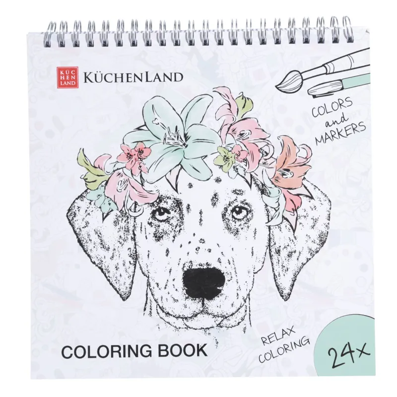 Coloring book, 21x21 cm, 24 sheets, on rings, Nature, Draw