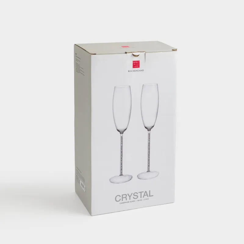 Drinking glass, 180 ml, 2 pcs, glass / rhinestones, Crystal, image-4