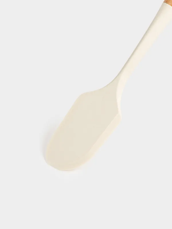 Spatula, 31 cm, silicone/wood, milky, Legerity, image-3