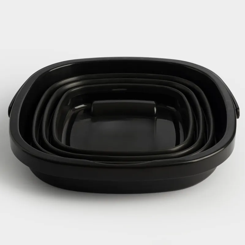 Folding bucket, 10 l, plastic/rubber, square, black, Foldaway black, image-4
