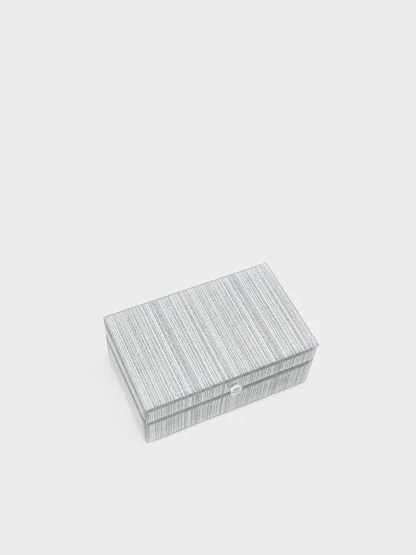 Jewelry box, 21x13 cm, glass, silver, Stripes, Actress, image-3