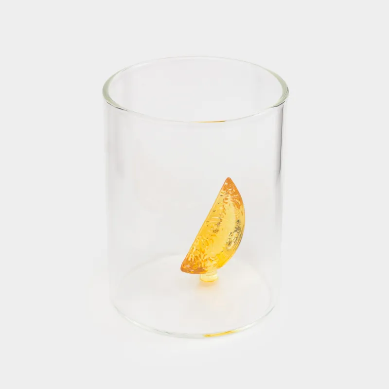 Glass, 9 cm, 400 ml, glass B, Orange slice, Shape, image-2