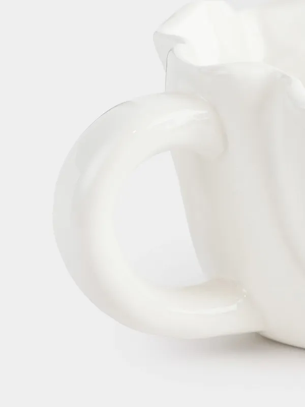 Mug, 400 ml, ceramic, milky, Crumpled effect, Crumple, image-2