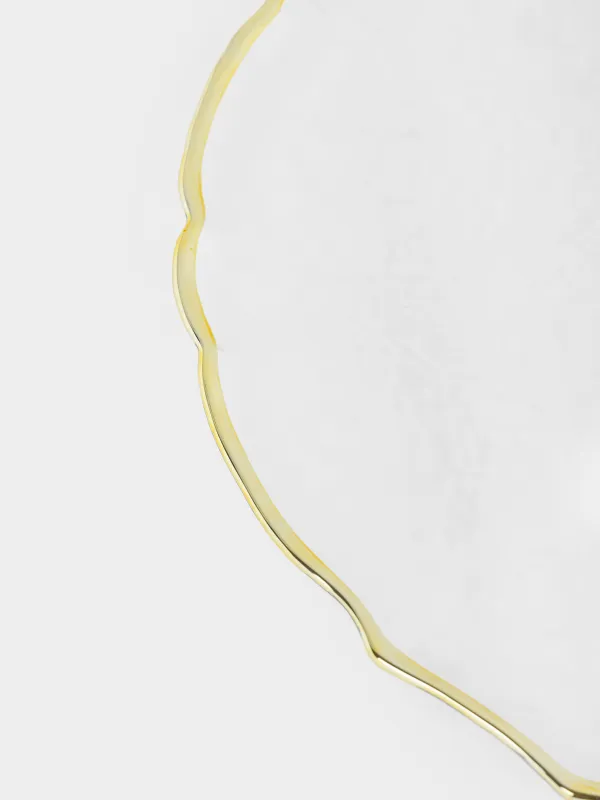 Charger plate, 33 cm, glass, with golden edging, Nautilus gold, image-4