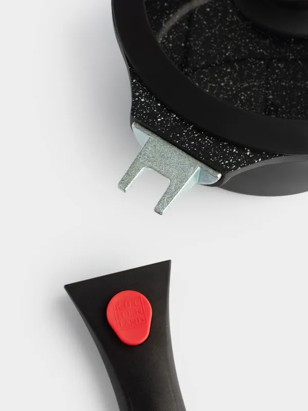 Bucket, 16 cm, 1.5 l, with lid, removable handle, coated, aluminum, Solution Red 2, image-8