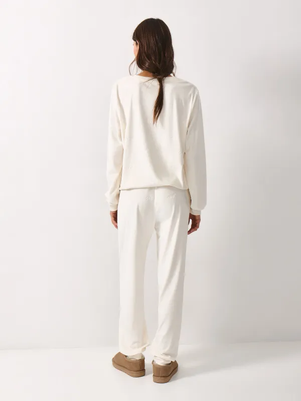 Women's sweatshirt, homewear, size S, velour, milky, Horses, Tamila, image-4