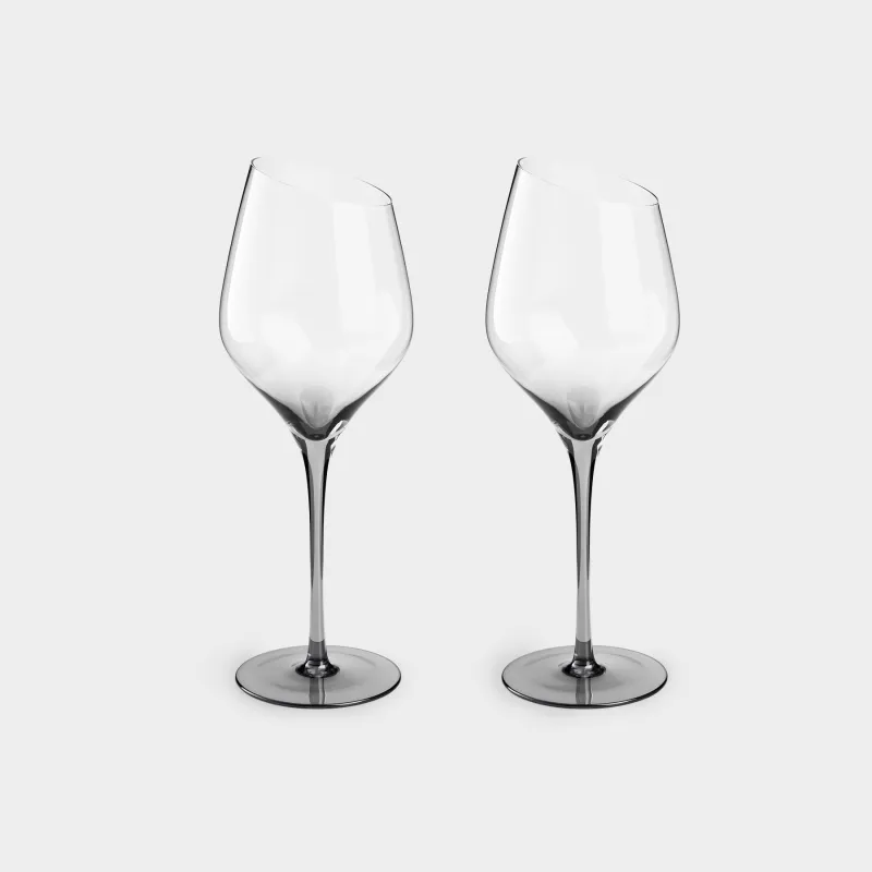 Drinking glass, 460 ml, 2 pcs, crystal glass, grey, Charm L Color