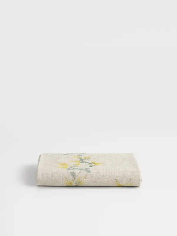 Tablecloth, 170x250 cm, polyester / linen, beige, Mimosa, Mimosa flowers, image-6