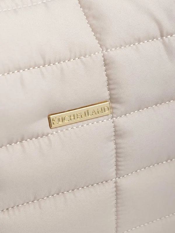 Makeup bag, 18x26 cm, quilted, polyester, beige, One stitch, image-3