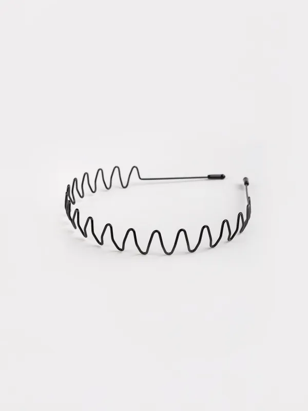 Hair band, 14x16 cm, metal, black, Wave, Fast, image-2