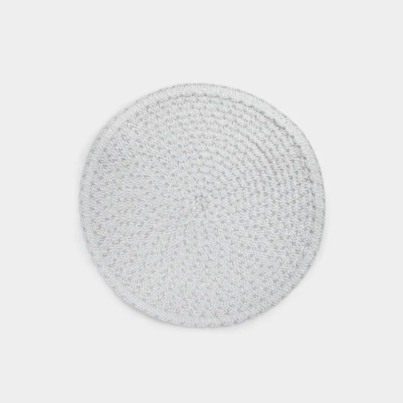 Placemat, 38 cm, chenille, round, silver-gray, Chenill
