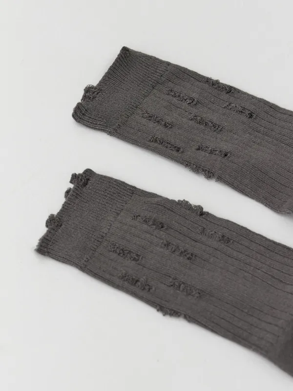 Women's socks, size 36-38, with a ragged effect, cotton / polyester, gray, Rubchik grunge, image-1