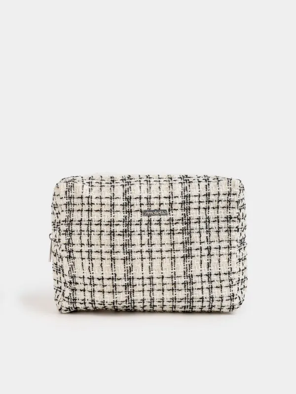 Makeup bag, 26x19 cm, Tweed, milky, Wenal, image-0