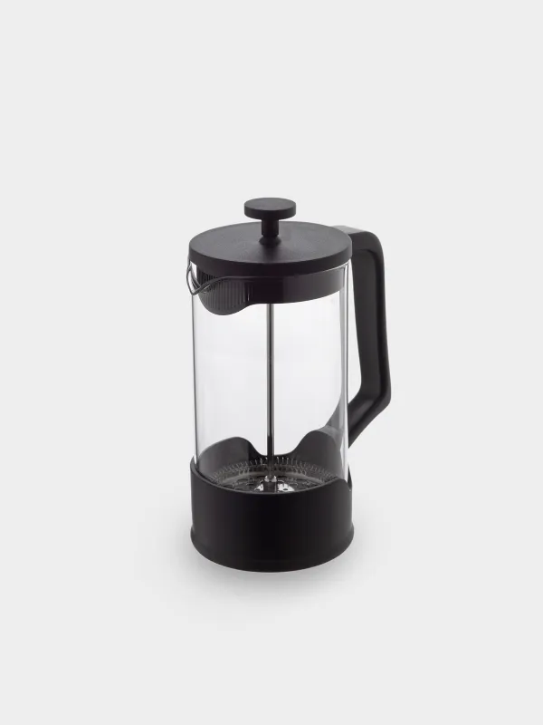 French press, 1 l, glass B/steel, black, Liberica, image-1