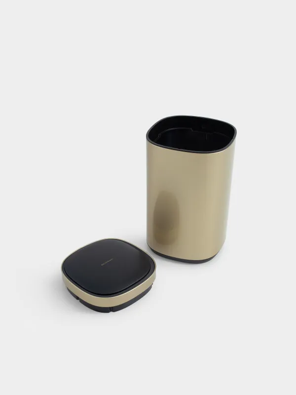 Trash can, 30 l, touch-sensitive, steel/plastic, gold, Sensor bin, image-3