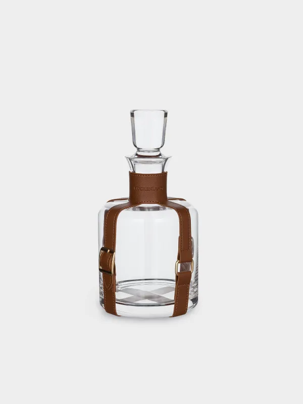 Decanter, 1,1 l, glass / PU leather, Clear devo, image-0
