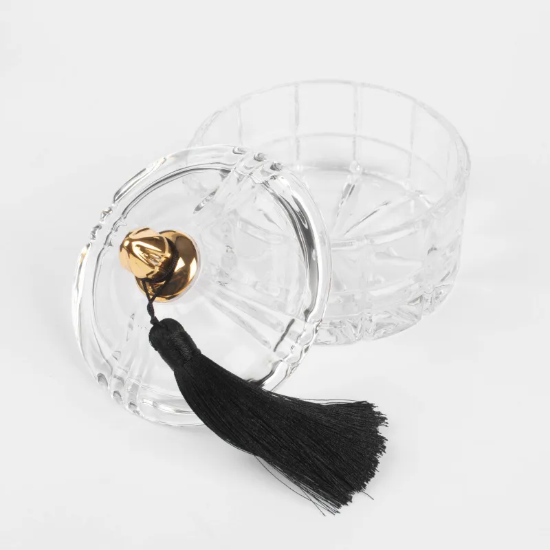 Storage container, 10x10 cm, 240 ml, with brush, glass R / viscose, Zero, image-1