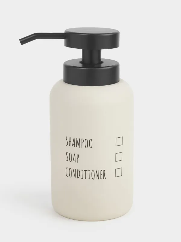 Liquid soap dispenser, 350 ml, polyresin / plastic, beige, Irida, image-0