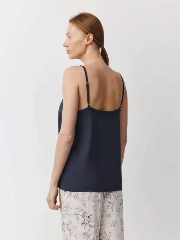 Women's top, homewear, size S, viscose, milky, Flowers, Janice, image-3