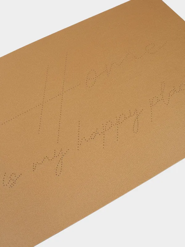 Placemat, 30x45 cm, PVC / polyester, brown, Home is my happy place, Rock, image-2