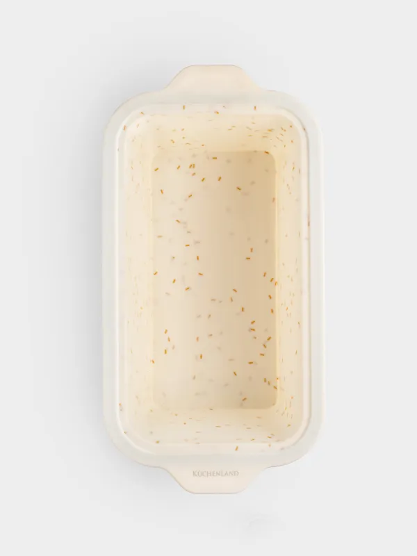 Baking dish, 28x14 cm, silicone / steel, rectangular, milk, speckled, Bakery speckled, image-6