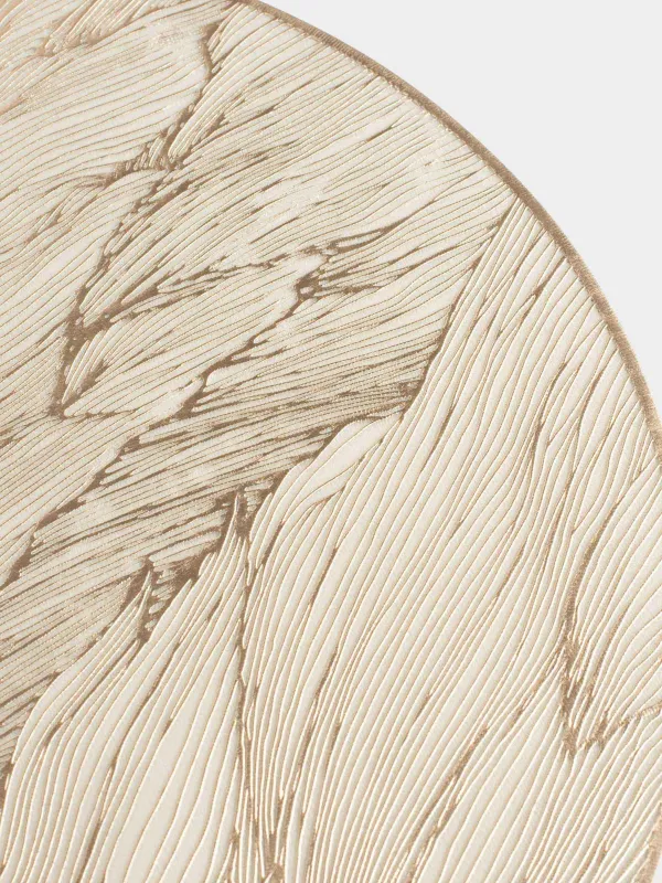 Placemat, 38 cm, PVC, round, golden, Sheet, Azhur, image-2