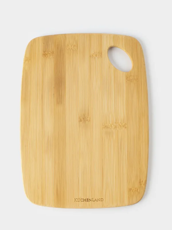 Cutting board, 30х22 cm, rectangular, rounded, bamboo, Bamboo, image-0