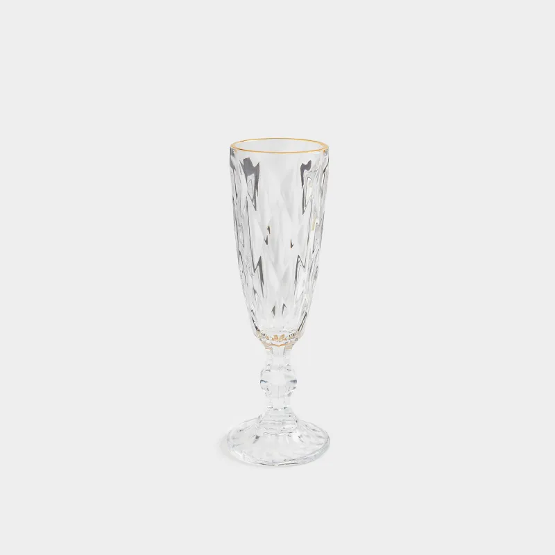 Drinking goblet glass, 170 ml, glass R, with golden edging, Rhomb gold