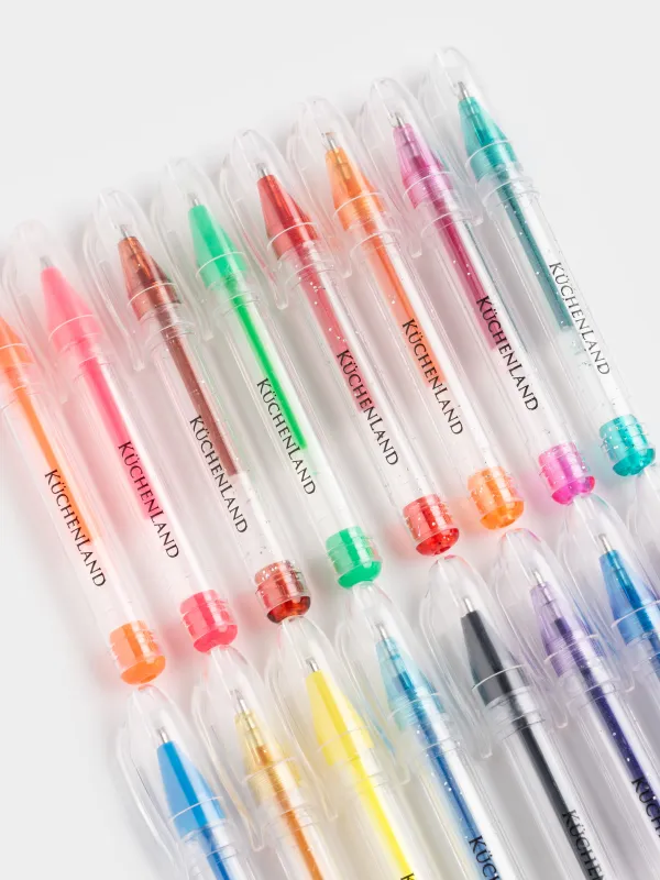 Set of gel pens, 16 pcs, plastic, colored, Little, Draw, image-2