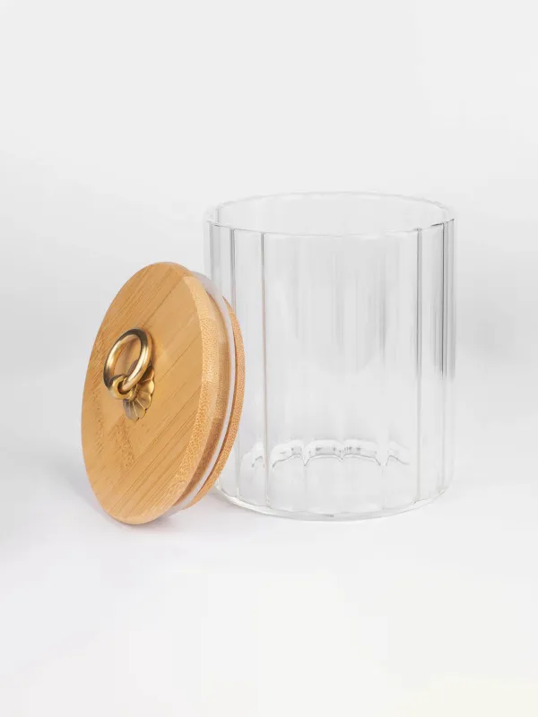 Can for bulk products, 500 ml, glass B / bamboo, Camellia, image-2