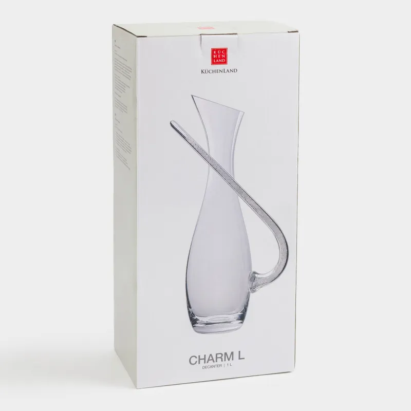 Decanter, 1 L, with handle, glass / rhinestones, Charm L, image-3