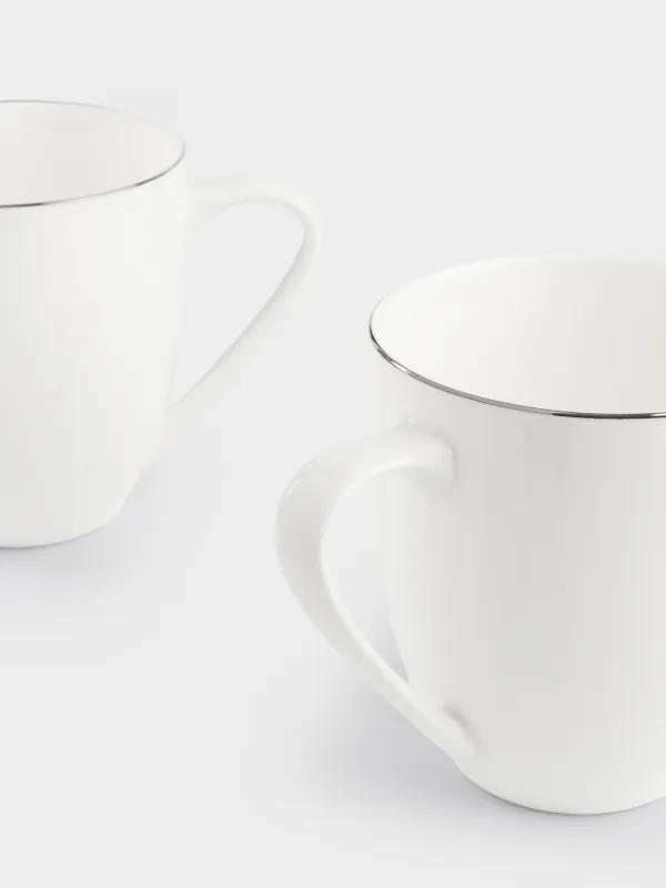 Mug, 450 ml, 6 pcs, porcelain F, white, Ideal silver, image-4