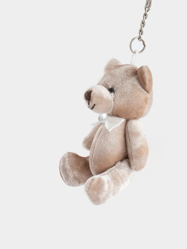 Keychain, 8 cm, soft, with moving paws, polyester / metal, golden, Bear, Bear, image-2