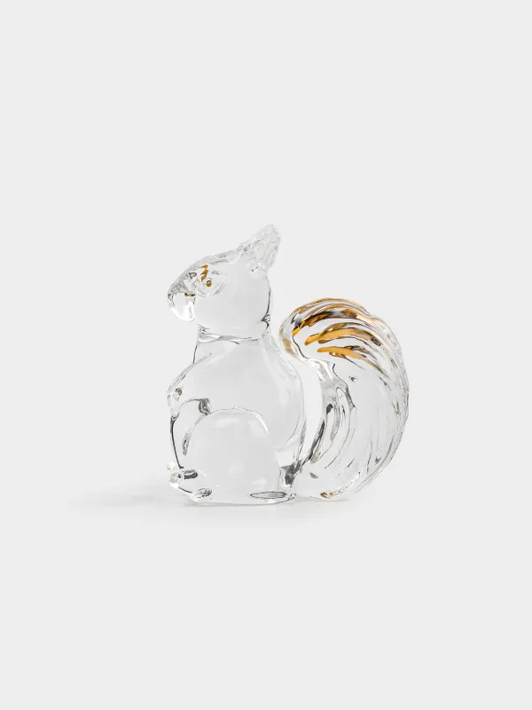 Statuette, 5 cm, glass, golden, Squirrel, Vitreous, image-0