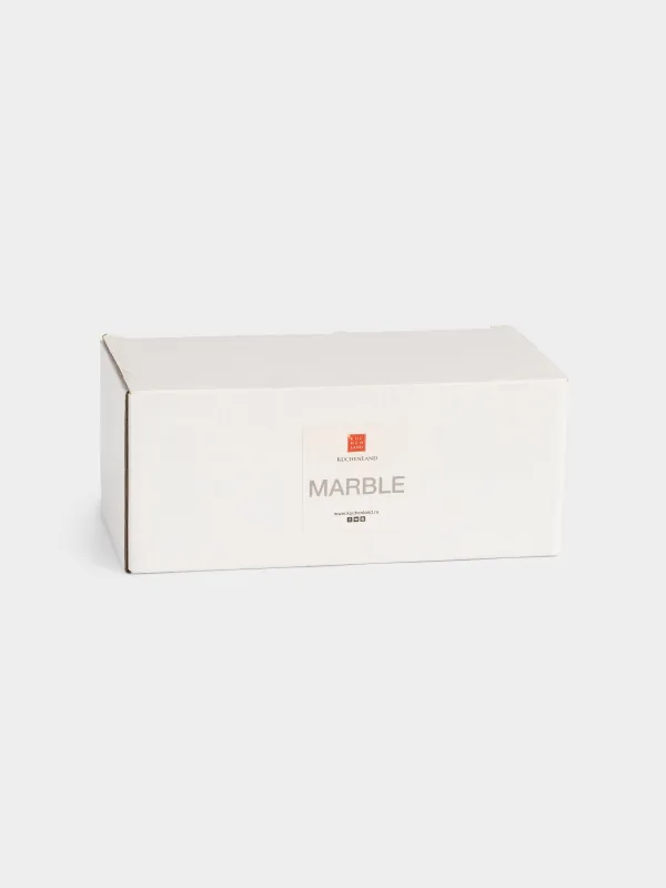 Spice container, 6 cm, 2 pcs, with spoons, on a stand, marble / wood, Marble, image-8