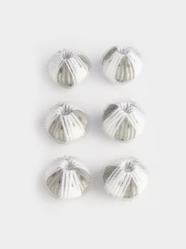 Washing ball, 3 cm, 6 pcs, with the effect of collecting wool, nylon, gray, Washing ball, image-1