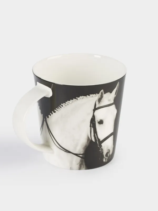 Mug, 450 ml, Porcelain F, black, Horse, Horse, image-1