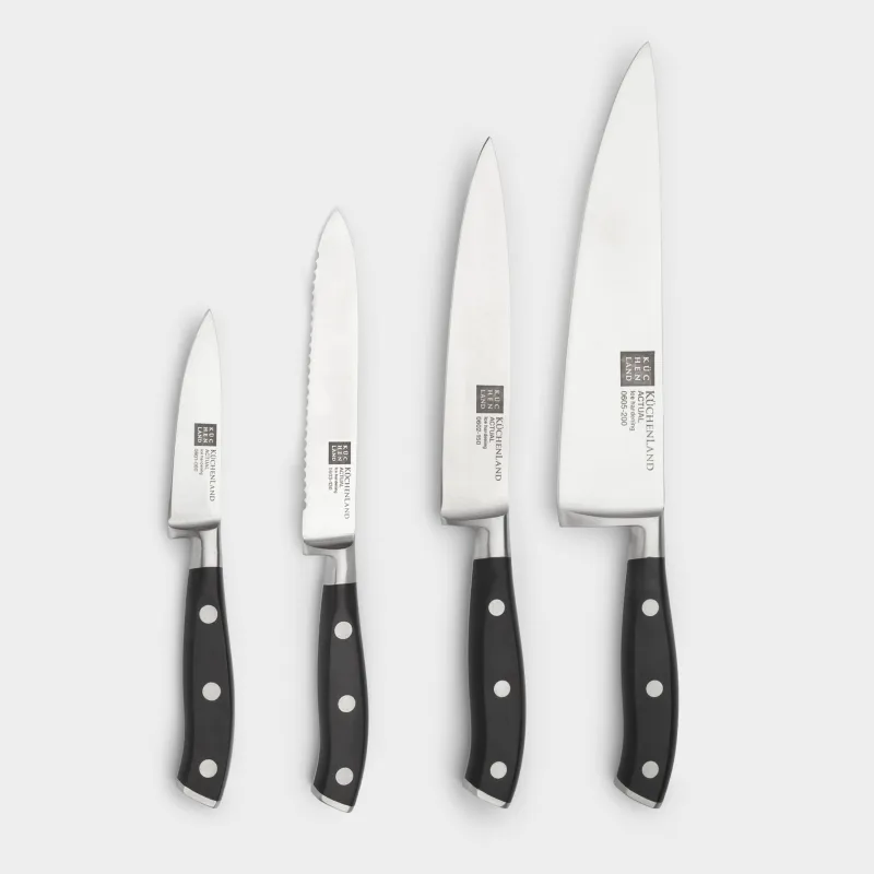 Knife set, 4 pr, steel / plastic, Actual