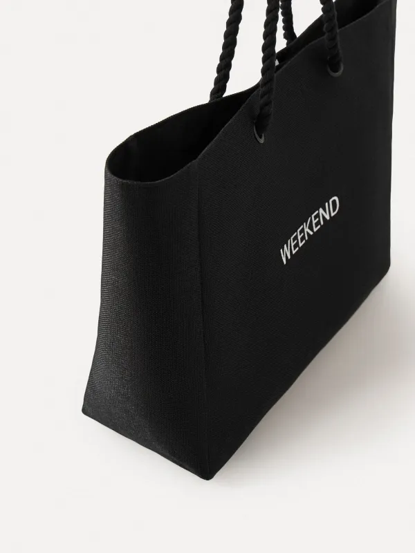 Women's bag, 44x35 cm, polyester, black, Weekend, Coast, image-1