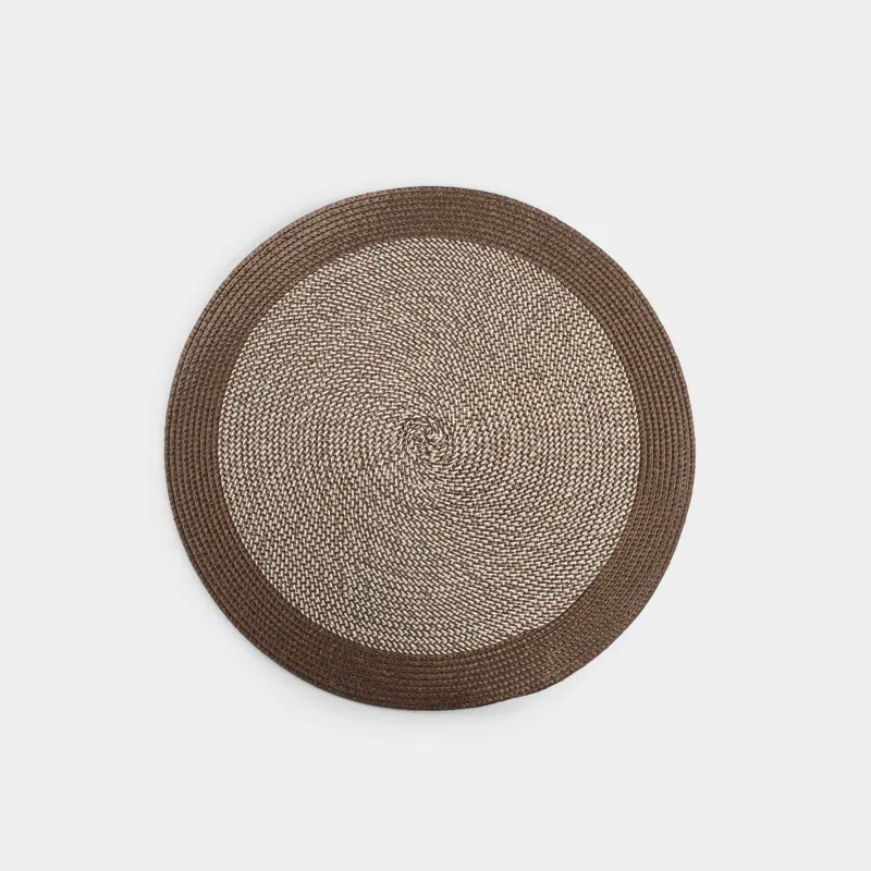 Placemat, 38 cm, polypropylene, round, beige-brown, Circle