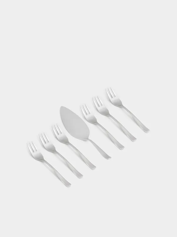 Dessert cutlery, 6 pers, 7 pr, steel, Berne, image-1