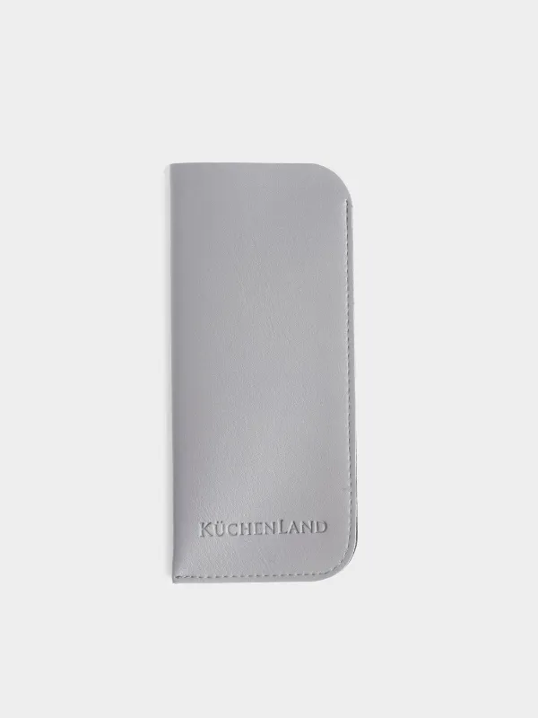 Eyeglass case, 18x8 cm, polyurethane, light grey, Memo, image-0