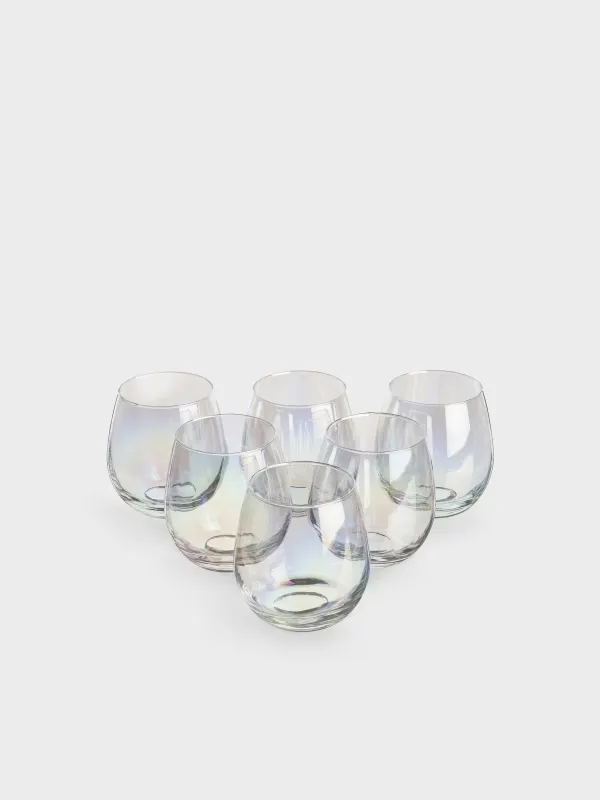 Glass, 10 cm, 460 ml, 6 pcs, glass, mother of pearl, Floyd polar, image-1