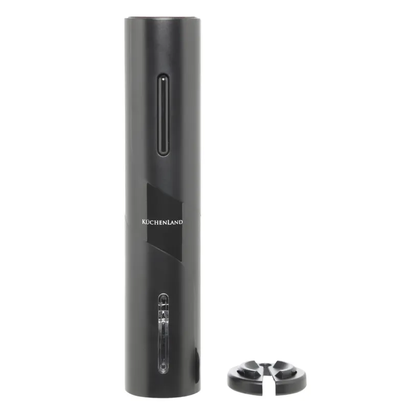 Electric corkscrew, 23 cm, with foil cutter, plastic, black, Bar, image-0